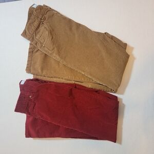 Classic club corduroy pants. Red and brown. Size 10